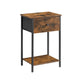 End Table Rustic Brown and Black Night Stand FredCo