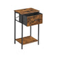 End Table Rustic Brown and Black Night Stand FredCo