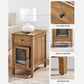 End Table with USB Port Walnut FredCo