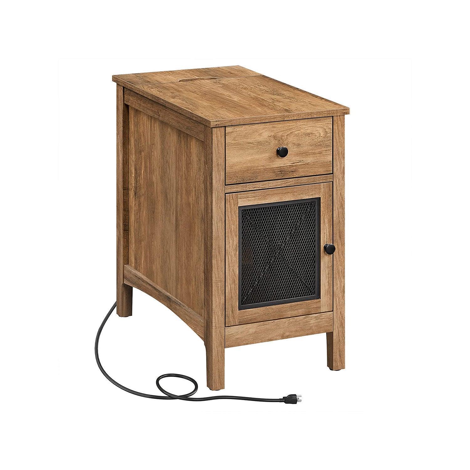 End Table with USB Port Walnut FredCo