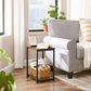 End Tables Set of 2 Rustic Brown and Black FredCo