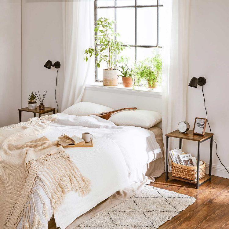 End Tables Set of 2 Rustic Brown and Black FredCo