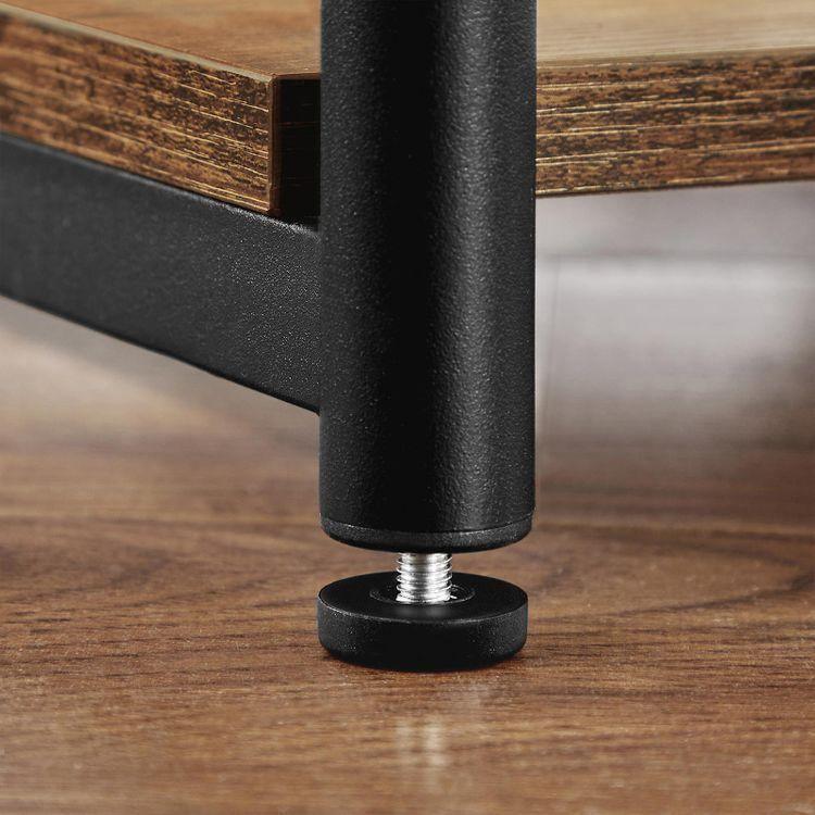 End Tables Set of 2 Rustic Brown and Black FredCo