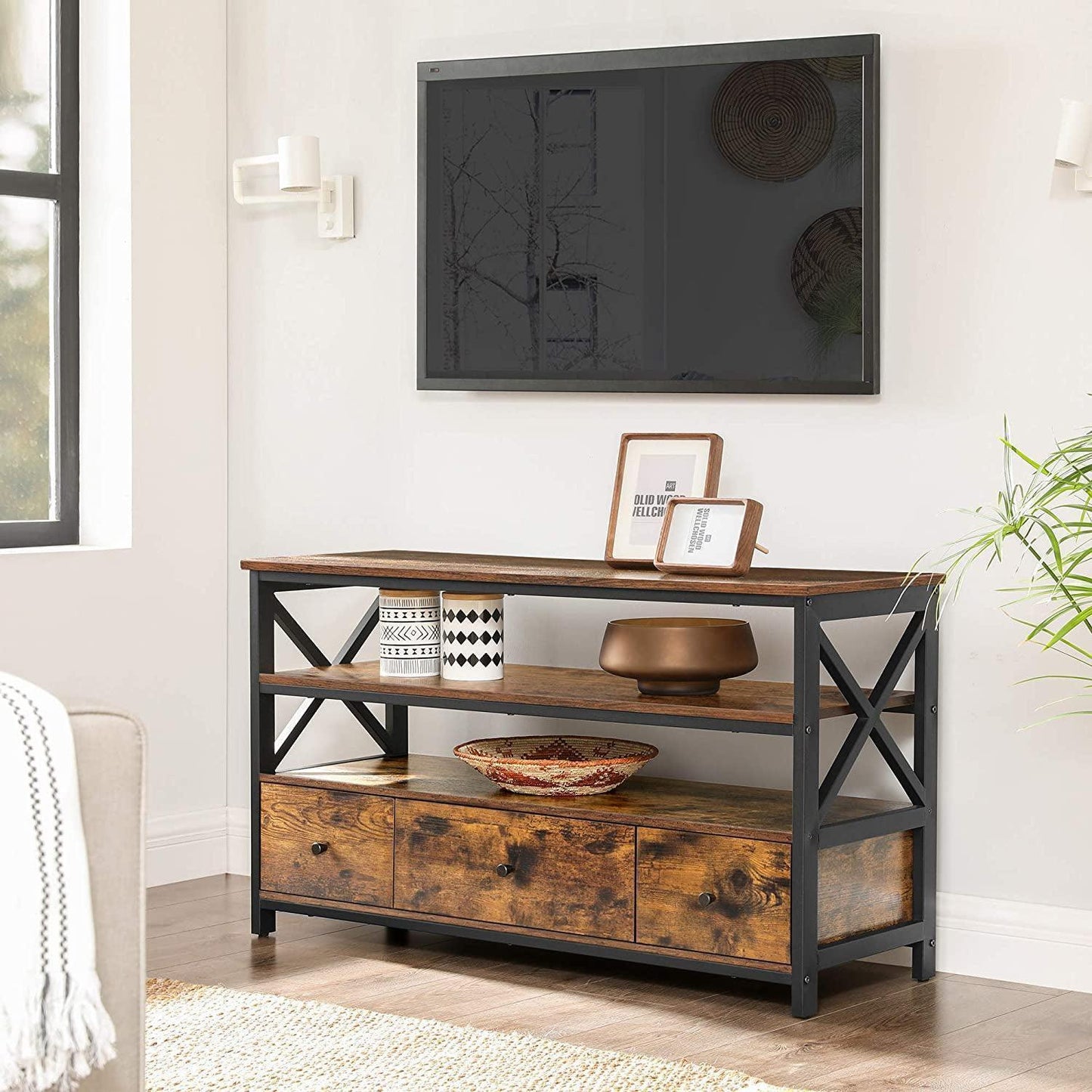 Entertainment Center for 50 Inch TV, Brown FredCo