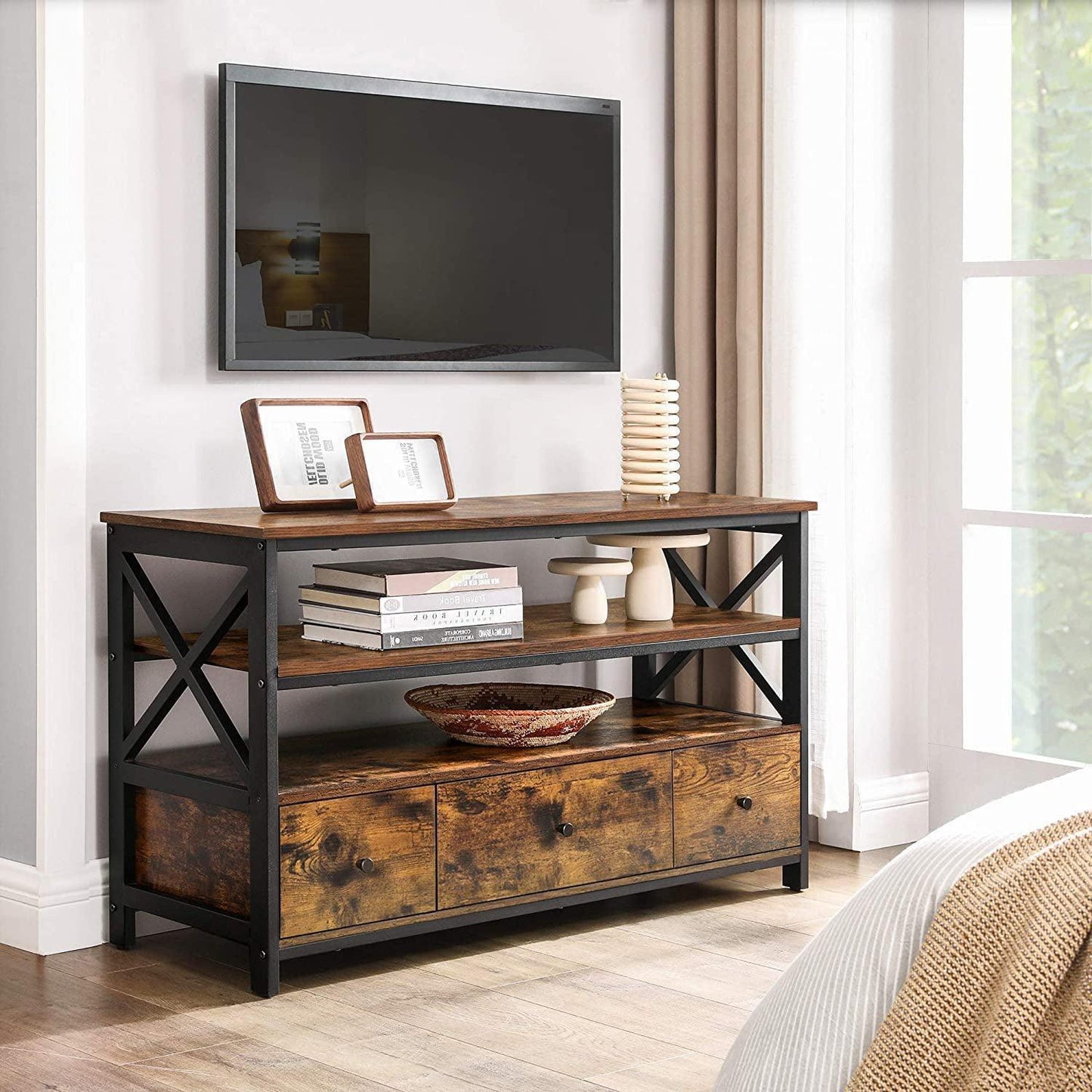 Entertainment Center for 50 Inch TV, Brown FredCo
