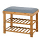 Entryway 3-tier Bamboo Bench Shoe Rack 23.62 x 11.4 x 19.88 inch FredCo