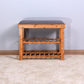 Entryway 3-tier Bamboo Bench Shoe Rack 23.62 x 11.4 x 19.88 inch FredCo