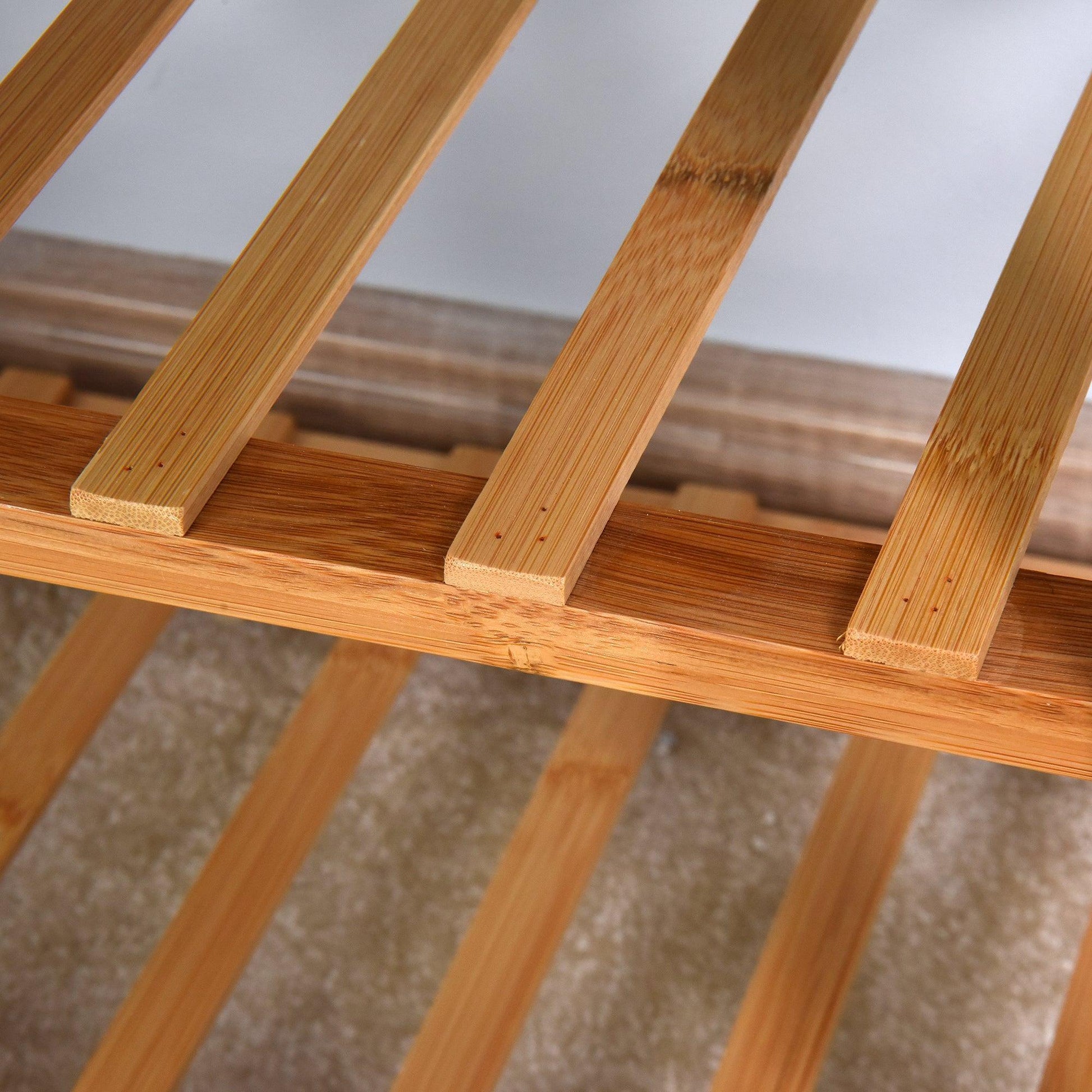 Entryway 3-tier Bamboo Bench Shoe Rack 23.62 x 11.4 x 19.88 inch FredCo