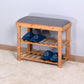 Entryway 3-tier Bamboo Bench Shoe Rack 23.62 x 11.4 x 19.88 inch FredCo