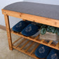 Entryway 3-tier Bamboo Bench Shoe Rack 23.62 x 11.4 x 19.88 inch FredCo