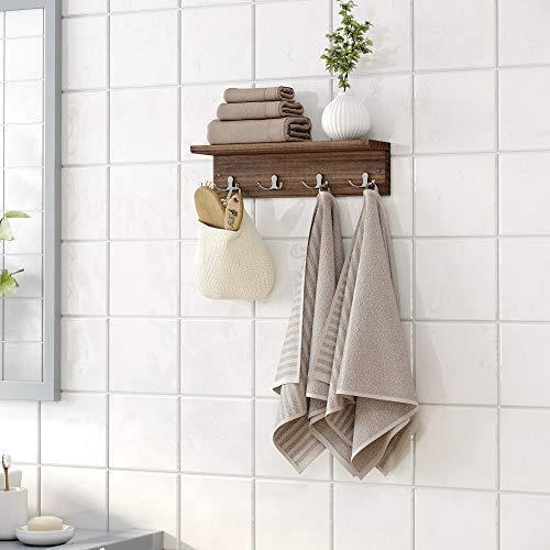 Entryway Coat Rack Rustic Brown 8 Hooks FredCo
