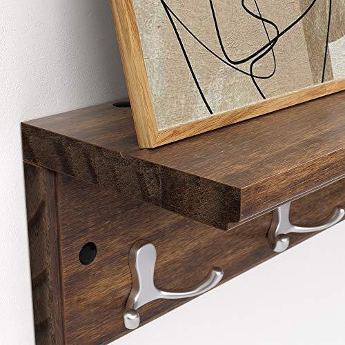 Entryway Coat Rack Rustic Brown 8 Hooks FredCo