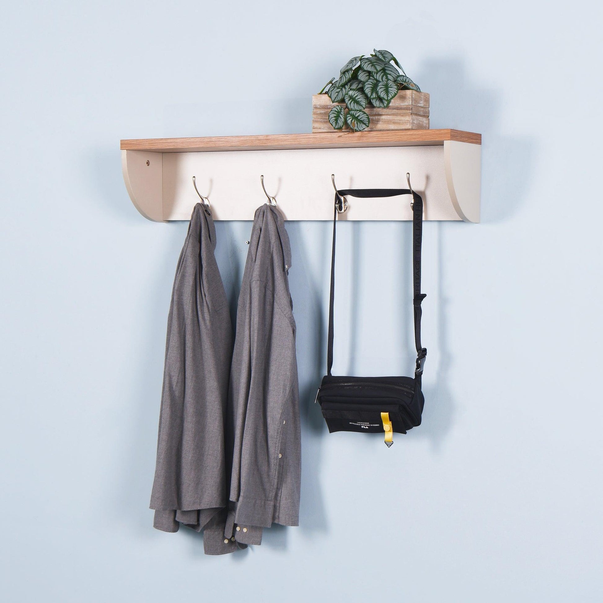 Entryway Wall Mounted Coat Rack Living Room Wall Hanging Shelf FredCo