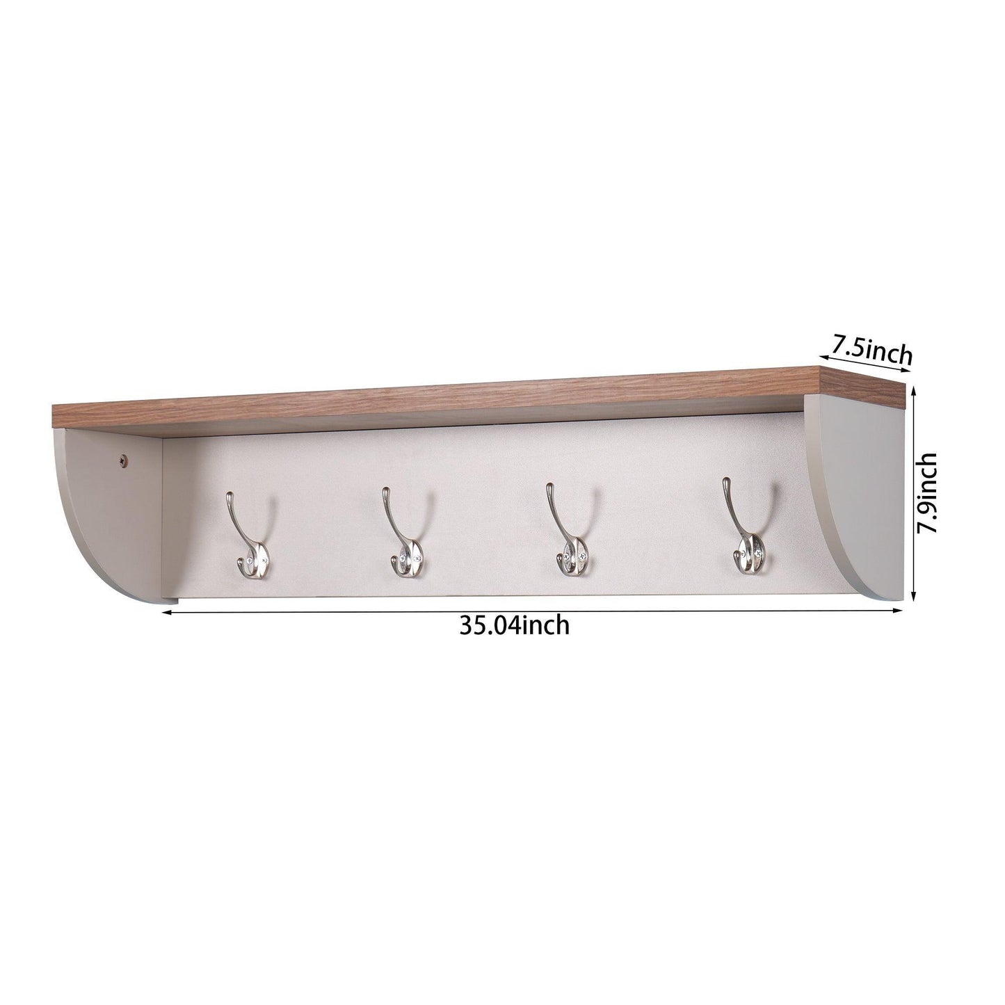 Entryway Wall Mounted Coat Rack Living Room Wall Hanging Shelf FredCo