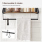 Entryway Wall Shelf, Rustic Brown and Black FredCo