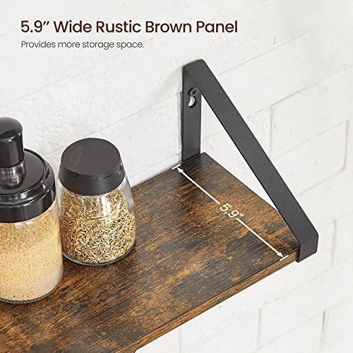 Entryway Wall Shelf, Rustic Brown and Black FredCo