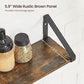 Entryway Wall Shelf, Rustic Brown and Black FredCo