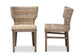 Enver Modern Bohemian Grey Rattan and Brown Wood 2-Piece Dining Chair Set FredCo