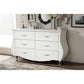 Enzo Modern and Contemporary White Faux Leather 6-Drawer Dresser FredCo