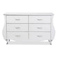 Enzo Modern and Contemporary White Faux Leather 6-Drawer Dresser FredCo