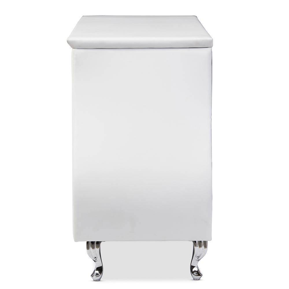 Enzo Modern and Contemporary White Faux Leather 6-Drawer Dresser FredCo
