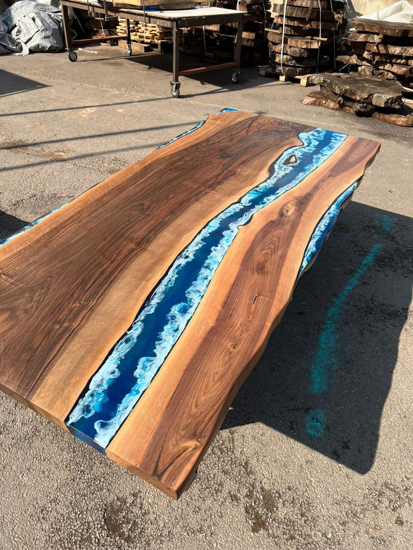 Epoxy Table, Custom Sizes Walnut Blue, Red, Green FredCo