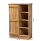 Eren Modern and Contemporary Farmhouse Natural Oak Brown Finished Wood 1-Door Shoe Cabinet FredCo