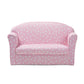 Erica Modern and Contemporary Pink and White Heart Patterned Fabric Upholstered Kids 2-Seater Sofa FredCo