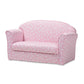 Erica Modern and Contemporary Pink and White Heart Patterned Fabric Upholstered Kids 2-Seater Sofa FredCo