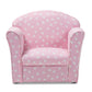 Erica Modern and Contemporary Pink and White Heart Patterned Fabric Upholstered Kids Armchair FredCo