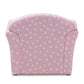Erica Modern and Contemporary Pink and White Heart Patterned Fabric Upholstered Kids Armchair FredCo