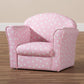 Erica Modern and Contemporary Pink and White Heart Patterned Fabric Upholstered Kids Armchair FredCo