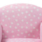 Erica Modern and Contemporary Pink and White Heart Patterned Fabric Upholstered Kids Armchair FredCo
