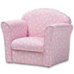 Erica Modern and Contemporary Pink and White Heart Patterned Fabric Upholstered Kids Armchair FredCo
