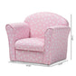 Erica Modern and Contemporary Pink and White Heart Patterned Fabric Upholstered Kids Armchair FredCo