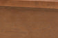 Eridian Mid-Century Modern Walnut Brown Finished Wood and Natural Rattan Full Size Platform Bed FredCo