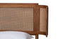 Eridian Mid-Century Modern Walnut Brown Finished Wood and Natural Rattan Queen Size Platform Bed FredCo