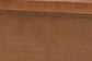 Eridian Mid-Century Modern Walnut Brown Finished Wood and Natural Rattan Queen Size Platform Bed FredCo