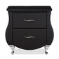 Erin Modern and Contemporary Black Faux Leather Upholstered Nightstand FredCo