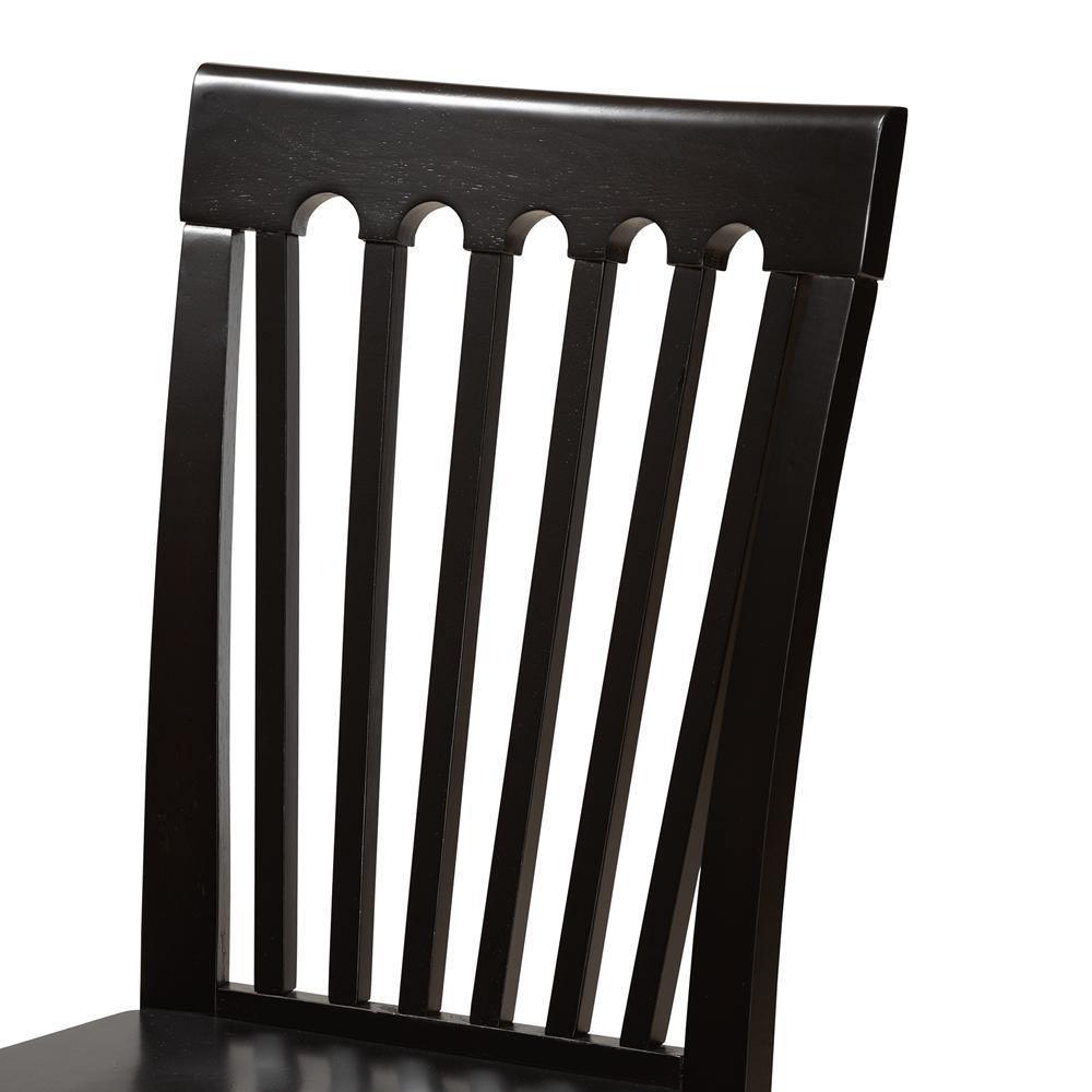 Erion Modern and Contemporary Dark Brown Finished Wood 5-Piece Dining Set FredCo
