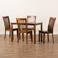 Erion Modern and Contemporary Walnut Brown Finished Wood 5-Piece Dining Set FredCo