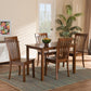 Erion Modern and Contemporary Walnut Brown Finished Wood 5-Piece Dining Set FredCo
