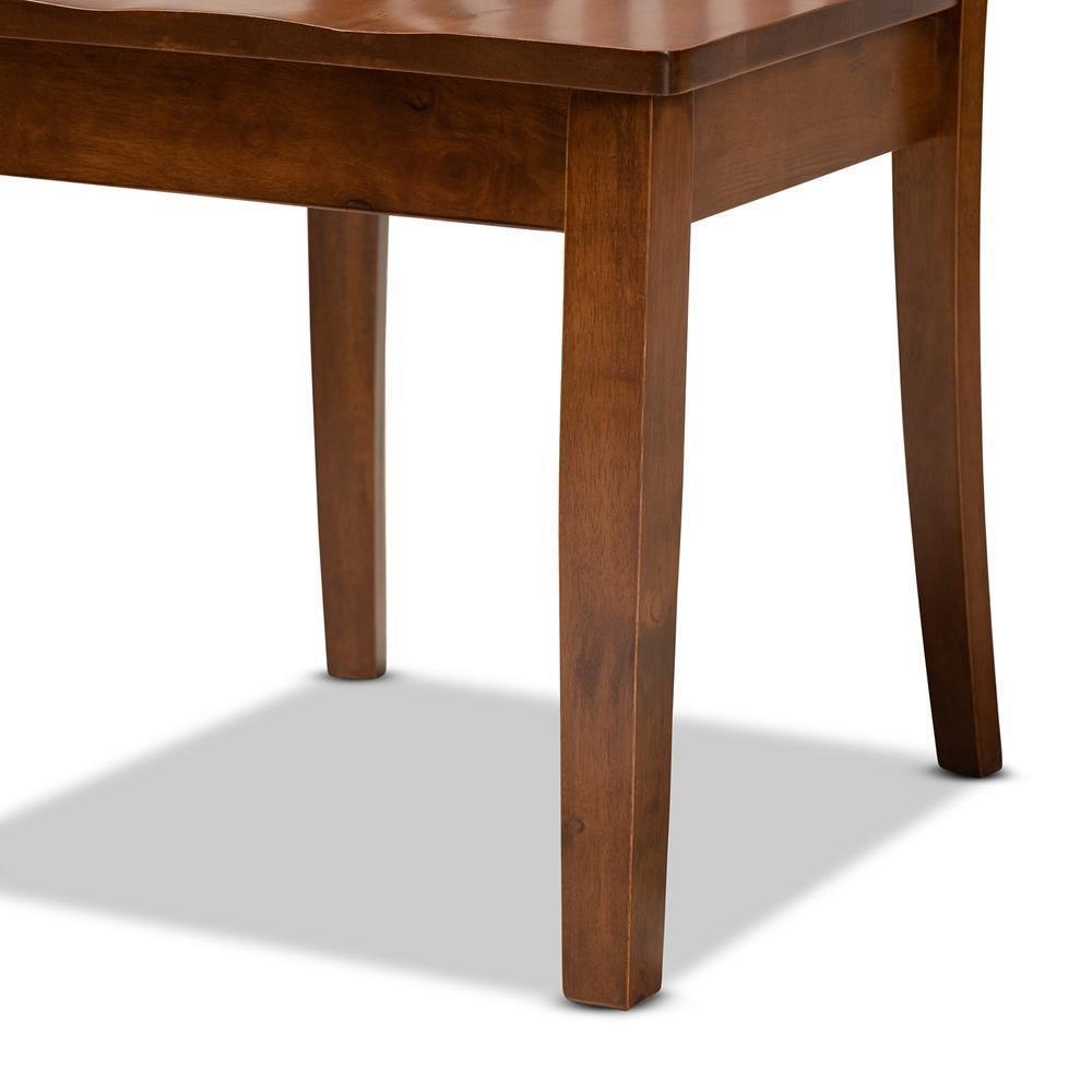 Erion Modern and Contemporary Walnut Brown Finished Wood 5-Piece Dining Set FredCo