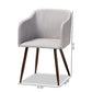 Eris Mid-Century Contemporary Grey Fabric Upholstered and Walnut Finished 2-Piece Dining Chair Set FredCo