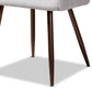 Eris Mid-Century Contemporary Grey Fabric Upholstered and Walnut Finished 2-Piece Dining Chair Set FredCo
