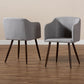 Eris Mid-Century Contemporary Grey Fabric Upholstered and Walnut Finished 2-Piece Dining Chair Set FredCo