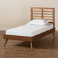 Eris Mid-Century Modern Walnut Brown Finished Wood Twin Size Platform Bed FredCo