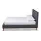 Erlend Mid-Century Modern Dark Grey Fabric Upholstered King Size Platform Bed FredCo