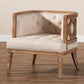 Esme French Provincial Beige Linen Fabric Upholstered and White-Washed Oak Wood Accent Barrel Chair FredCo