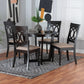 Estelle Modern Beige Fabric and Dark Brown Finished Wood 5-Piece Dining Set FredCo
